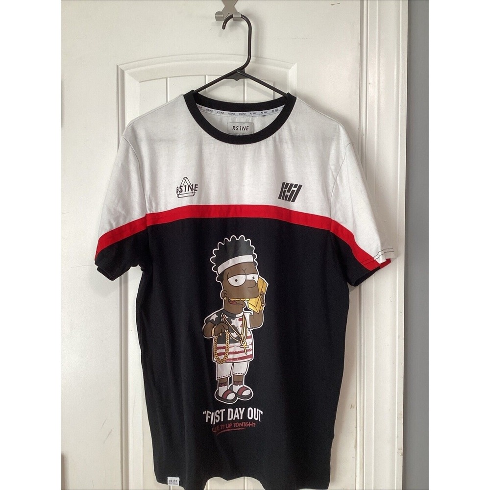 Rise As 1ne One Black Bart Simpson T Shirt Size XL Red Black